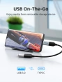 Адаптер CABLETIME CP76G (CT-C160-PU33-CMAF(OTG)-AS) USB-C Male to USB3.0 Female OTG. Алюминий