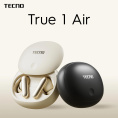 Гарнитура внутриканальные Tecno True 1 Air TU01 черный беспроводные bluetooth в ушной раковине TU01 AIR ELEGANT BLACK