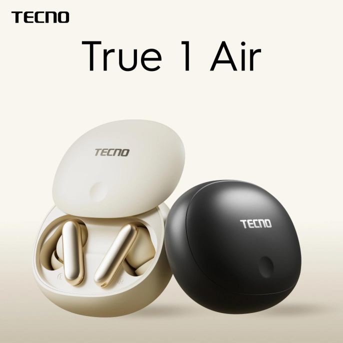 Гарнитура внутриканальные Tecno True 1 Air TU01 черный беспроводные bluetooth в ушной раковине TU01 AIR ELEGANT BLACK