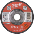 Шлифовальный диск Milwaukee SG 27 125x6 PRO+ 25шт 4932451502 обрабатываемый материал: металл, посадочный диаметр: 22.2мм, установка: на фланец