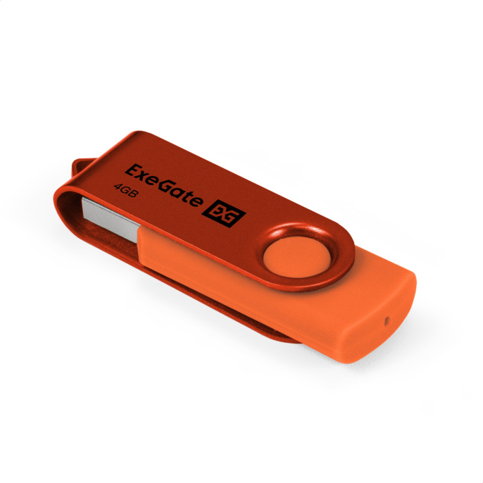 USB-флеш накопитель ExeGate Jet 4GB оранжевый USB2.0, 480Mbps, пластик/металл EX302033RUS