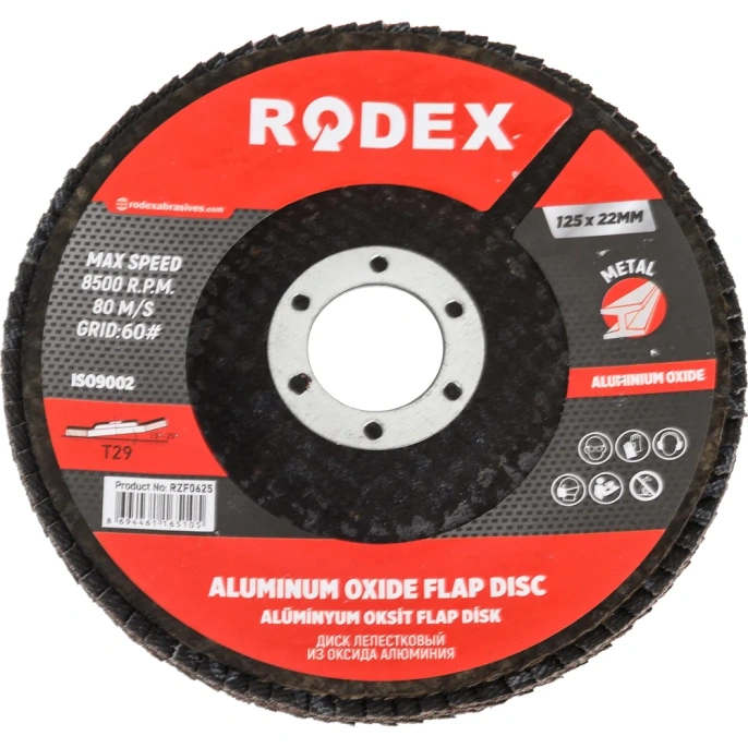 Круг лепестковый торцевой Rodex (125 мм; P60) Bull RZF0625