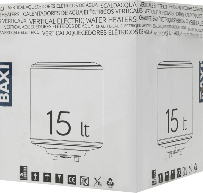 Водонагреватель BAXI R 515,  накопительный,  1.2кВт,  15л,  белый [a7110905]
