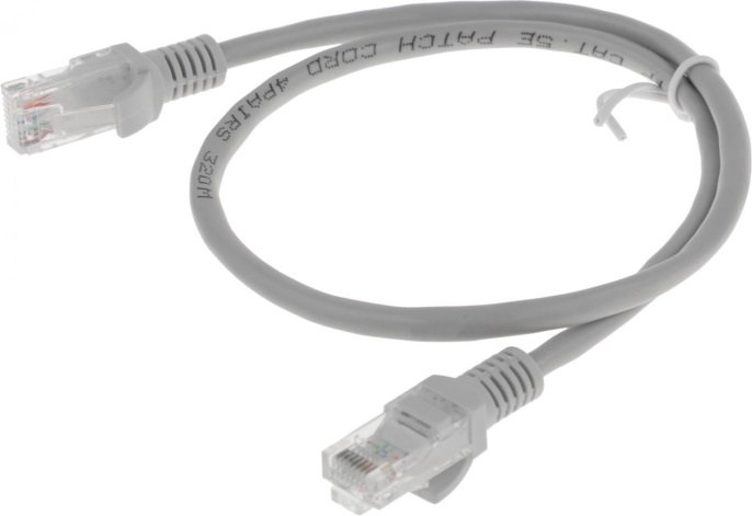 Патч-корд PREMIER PP12-0.5M литой (molded), UTP, кат.5E, 0.5м, 4 пары, 26AWG,  алюминий омедненный,  многожильный,  серый