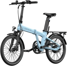 ADO Air 20 Pro синий Складной городской электровелосипед, колеса 20"x 1,95", двигатель 350 Вт, 42 Нм, аккумулятор в подседельном штифте 36 В, 9,6 Ач 345,6 Втч, датчик крутящего момента, скорость 30 км/ч, пробег до 100 км, амортизационная вилка с блокировк