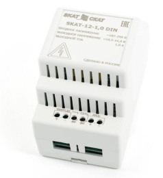 ИБП исполнения DIN 583 Бастион SKAT-12-1.0 DIN СКАТ ИБП-12/1-DIN источник питания 12В 1А пластиковый корпус под DIN рейку 35 мм