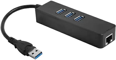 Разветвитель Greenconnect GCR-AP04 USB 3.0 на 3 порта + 10/100Mbps Ethernet Network