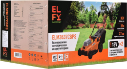 Газонокосилка аккумуляторная ELFY ELM3637CBPS,  37см, несамоходная,  4Ач, с 2 АКБ, с ЗУ [100064193717]