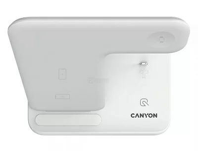 Беспроводное зарядное устройство 3 в 1 Canyon CNS-WCS302W, с поддержкой Qi. 15Вт, Белый,