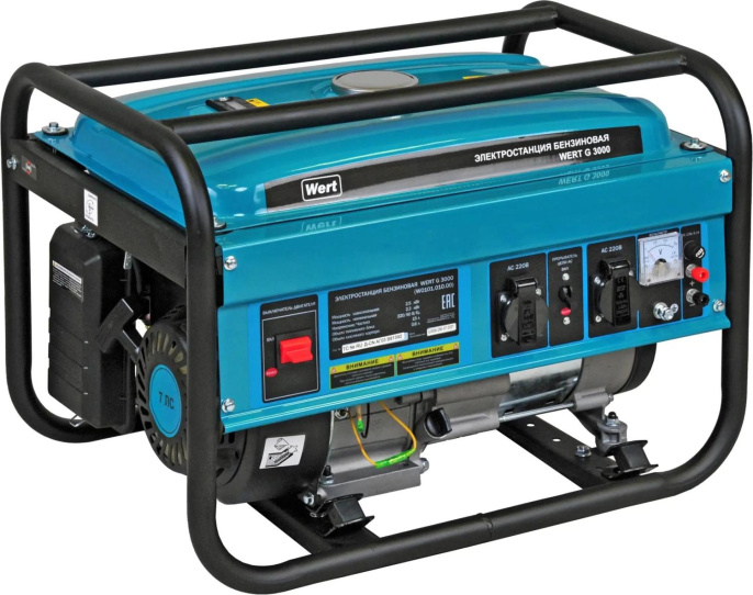 Бензиновый генератор WERT G 3000, 220/12 В, 2.5кВт [199749]