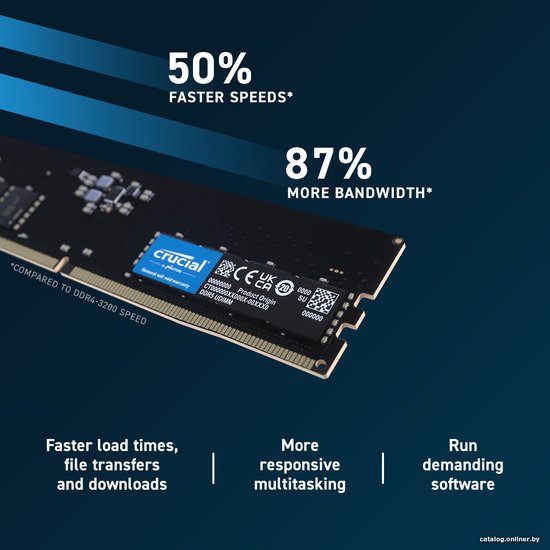Оперативная память 8Gb Crucial CT8G56C46U5, DDR V, PC-44800, 5600MHz