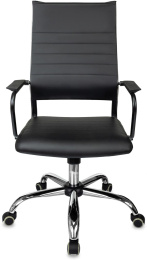 Кресло руководителя Бюрократ CH BALANCE SL PU, экокожа, до 150кг, топ-ган, фиксированные подлокотники,  черный