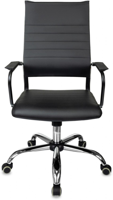 Кресло руководителя Бюрократ CH BALANCE SL PU, экокожа, до 150кг, топ-ган, фиксированные подлокотники,  черный
