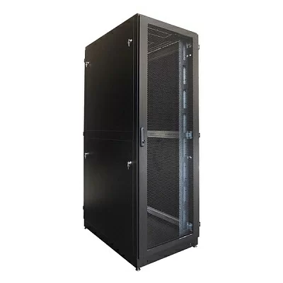 Шкаф серверный напольный ЦМО 48U ШТК-М-48.8.12-48АА-9005 (800 1200) дверь перфорированная, задние двойные перфорированные, цвет черный