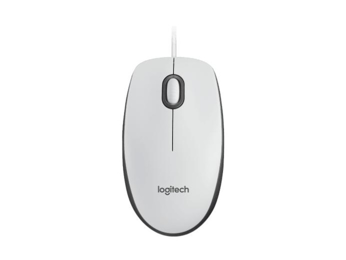 Мышь Logitech M100, оптическая, проводная, USB, белый и черный [910-006764]