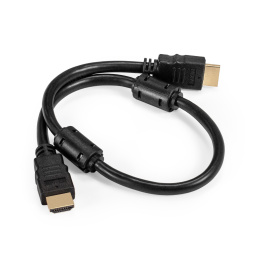 Кабель HDMI ExeGate EX-CC-HDMI2-0.5F 19M/19M, v2.0, 0,5м, 4K UHD, Ethernet, ферритовые кольца, позолоченные контакты EX287721RUS
