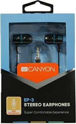 Наушники с микрофоном CANYON CNE-CEP3G Green (шнур 1.2м)