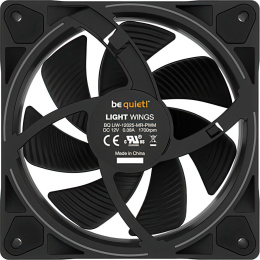 Кулер для корпуса Case Cooler be quiet! LIGHT WINGS 120mm PWM 120x120x25mm, 4-pin PWM, ARGB, 41.5CFM, 20.6dBA, 1700RPM, Black BL072