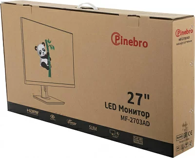 Монитор Pinebro 27" MF-2703AD черный IPS LED 5ms 16:9 HDMI M/M матовая HAS 250cd 178гр/178гр 1920x1080 75Hz VGA DP FHD 4кг