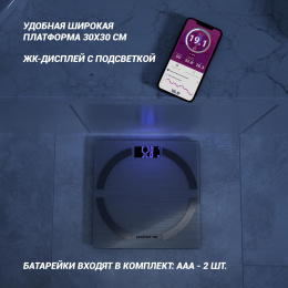 Весы напольные электронные Polaris PWS 1886 IQ Home макс.180кг серебристый