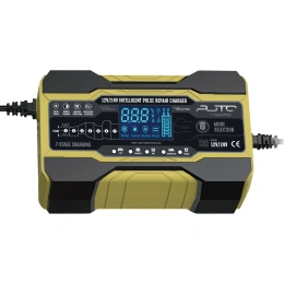 Универсальное импульсное зарядное устройство QUMO для аккумуляторов с напряжением 12V/24V, модель Thunder Optima 10A+ (выходная мощность 10А при 12V/5A при 24V, для АКБ с емкостью 12V 2-150Ah/24V 2-100Ah), встроен. дисплей, интел.управление 37740