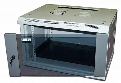 Шкаф настенный 2, 15U 600x450, стеклянная дверь