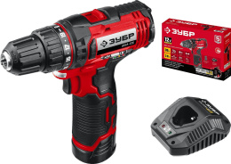 Дрель-шуруповерт Зубр ДШЛ-125-21, 2Ач,  с одним аккумулятором