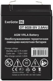 Аккумуляторная батарея ExeGate DT 6028 (6V 2.8Ah, клеммы F1) EX282946RUS