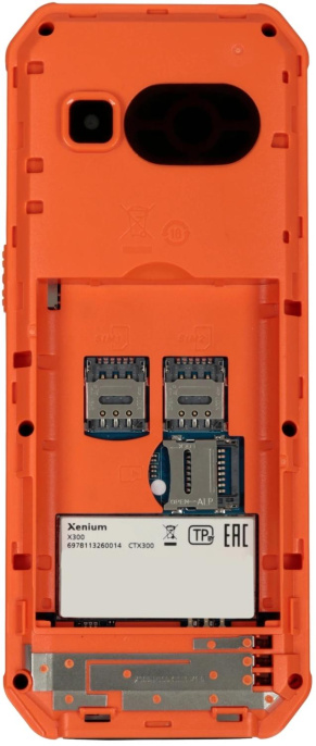 Сотовый телефон XENIUM X300,  черный/оранжевый