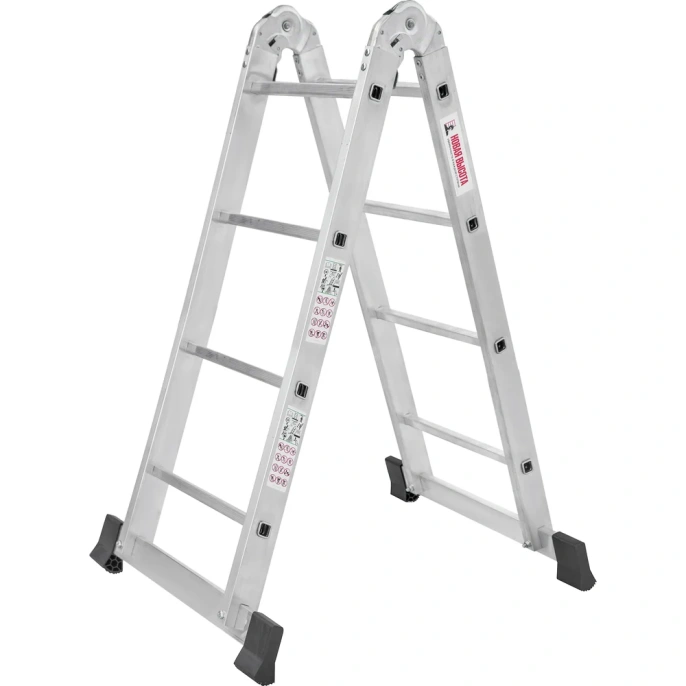 Двухсекционная шарнирная лестница Новая Высота NV 1317 2x4, 400 мм, алюминий 1317204