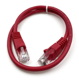 Патч-корд Buro UTP-5E-0.5M-R литой (molded), UTP, кат.5E, 0.5м, 4 пары, 26AWG,  алюминий омедненный,  многожильный,  красный