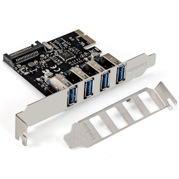 Контроллер ExeGate EXE-314 (PCI-E x1 v2.0, 4*USB3.0 ext., разъем доп.питания SATA 15pin, VIA Labs Chipset VL805) EX283716RUS