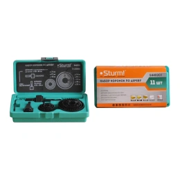 Набор коронок по дереву 11 предметов; 8 коронок 19-64 мм Sturm 5440201