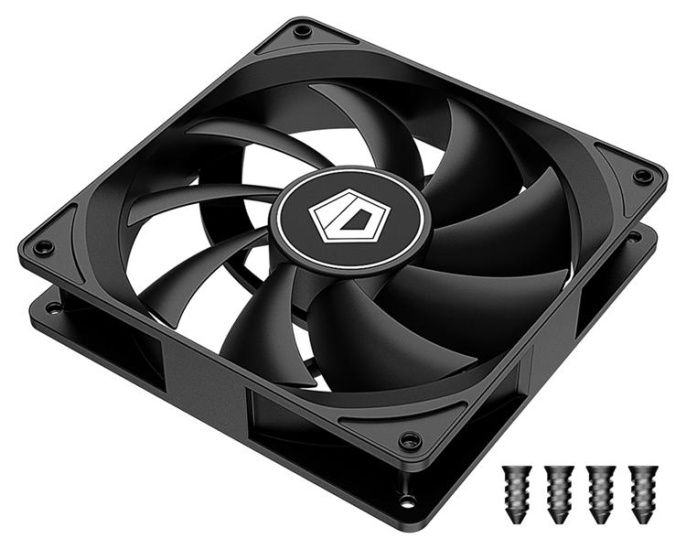 Вентилятор ID-COOLING FL-12025K 120мм, 3-pin, 1250об/мин, 21 дБ, черный, Ret