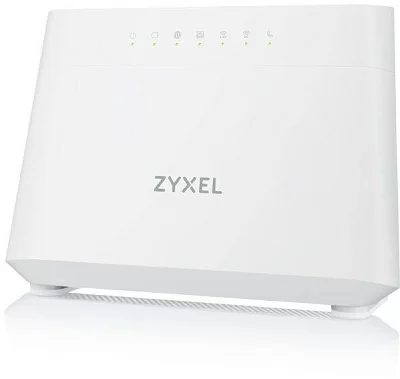 Wi-Fi роутер VDSL2/ADSL2+ Zyxel DX3301-T0, 2xWAN (GE RJ-45 и RJ-11), Annex A, profile 35b, 802.11a/b/g/n/ac/ax (600+1200 Мбит/с), EasyMesh, 4xLAN GE, 2xFXS, 1xUSB2.0
