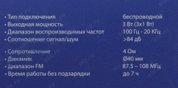 Колонка порт. Hyundai H-PAC100 черный 3W 1.0 BT/3.5Jack/USB