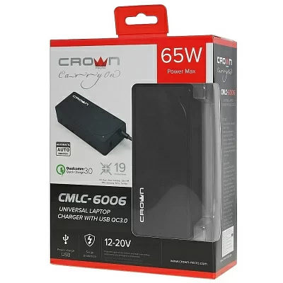 CROWN CMLC-6006 Универсальное зарядное устройство (19 коннекторов, 65W, USB QC 3.0)