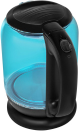 Чайник электрический Hyundai HYK-G2806 1.7л. 2200Вт голубой/черный корпус: стекло