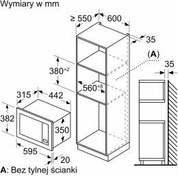 Микроволновая печь Bosch BFL623MB4 20л. 800Вт черный встраиваемая