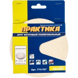 Круг фетровый (125 мм; Velcro) ПРАКТИКА 773-767