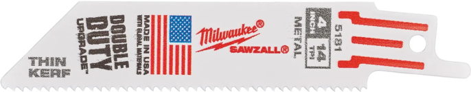 Полотно для сабельной пилы Milwaukee Sawzall 100х1.8 5шт 48475181 биметаллическое, длина лезвия: 100мм, мощность резки: 3-50мм, подходит для резки металлической трубы, цветных металлов, стали, нержавеющей стали