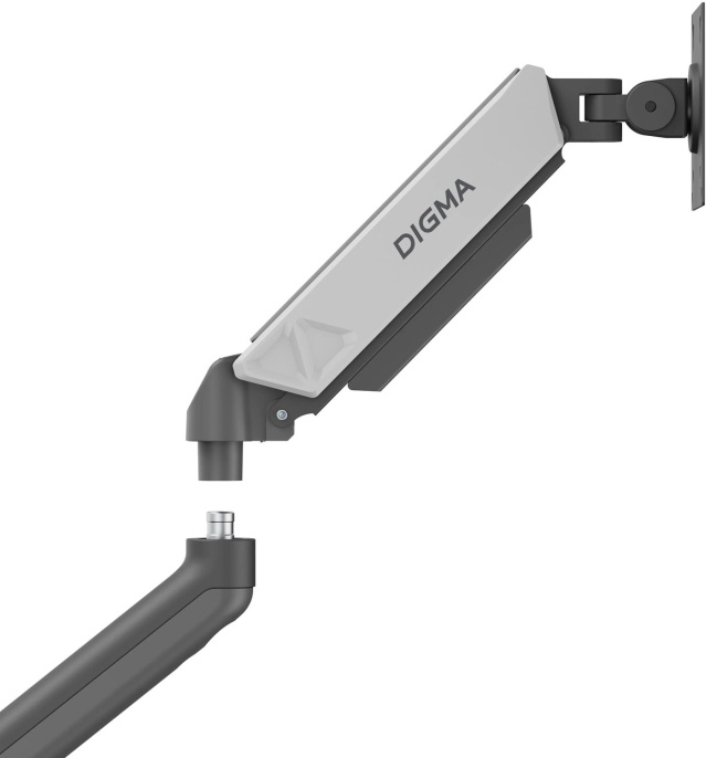Кронштейн для мониторов ЖК Digma D-MM101, до 32", до 9кг, крепление к столешнице, поворот и наклон, серый