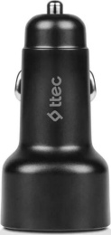 Автомобильное зарядное устройство TTEC 2CKP02LS SmartCharger Duo PD 48W Vehicle Fast Charger USB-C+USB-A с кабелем USB-C-Lightning. Цвет: черный