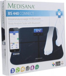 Весы напольные электронные Medisana BS 440 Connect макс.180кг черный