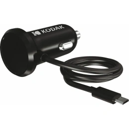 Автомобильное зарядное устройство с Micro USB KODAK кабель 1.2м Quick Charge, 3А, 12-24В UC104