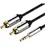 Кабель Vention аудио Jack 3,5 mm M/2RCA M - 1,5м Черный