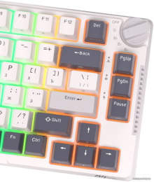 Клавиатура Royal Kludge RK-H81 (White Night, серый, черный, бежевый, USB/2.4 GHz/Bluetоoth, подсветка RGB, горячая замена клавиш Hot Swap, синие свичи)
