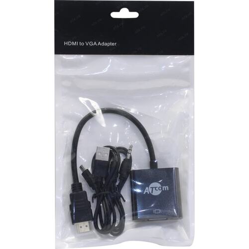 Адаптер ATcom AT1014 HDMI/VGA, черный, 0.1 м