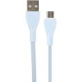 PERFEO Кабель USB A вилка - Micro USB вилка, 2.4A, голубой, силикон, длина 1 м., ULTRA SOFT U4022
