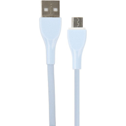 PERFEO Кабель USB A вилка - Micro USB вилка, 2.4A, голубой, силикон, длина 1 м., ULTRA SOFT U4022